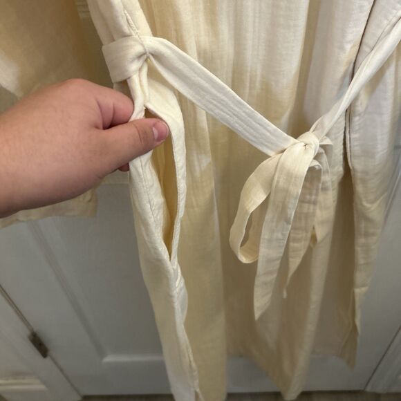 NWT Universal Threads Belted Long Sleeve Maxi Dress White Sand Size 2XL - Picture 14 of 16